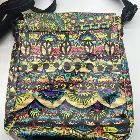 Sakroots Multicolor Plastic Coated Lightweight Crossbody Bag - Lots of Pockets! - Picture 10 of 15